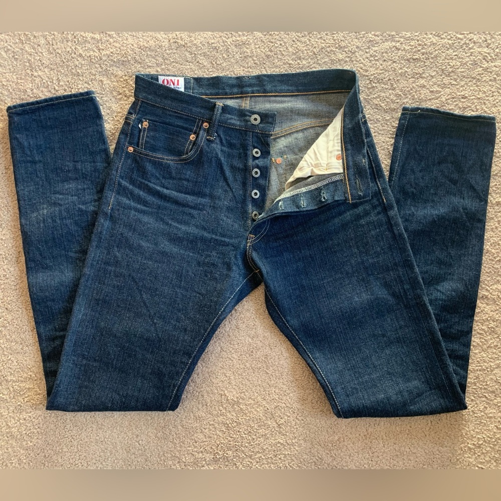 ONI-902 KIWAMI 16oz Natural Indigo High Rise Relaxed Tapered